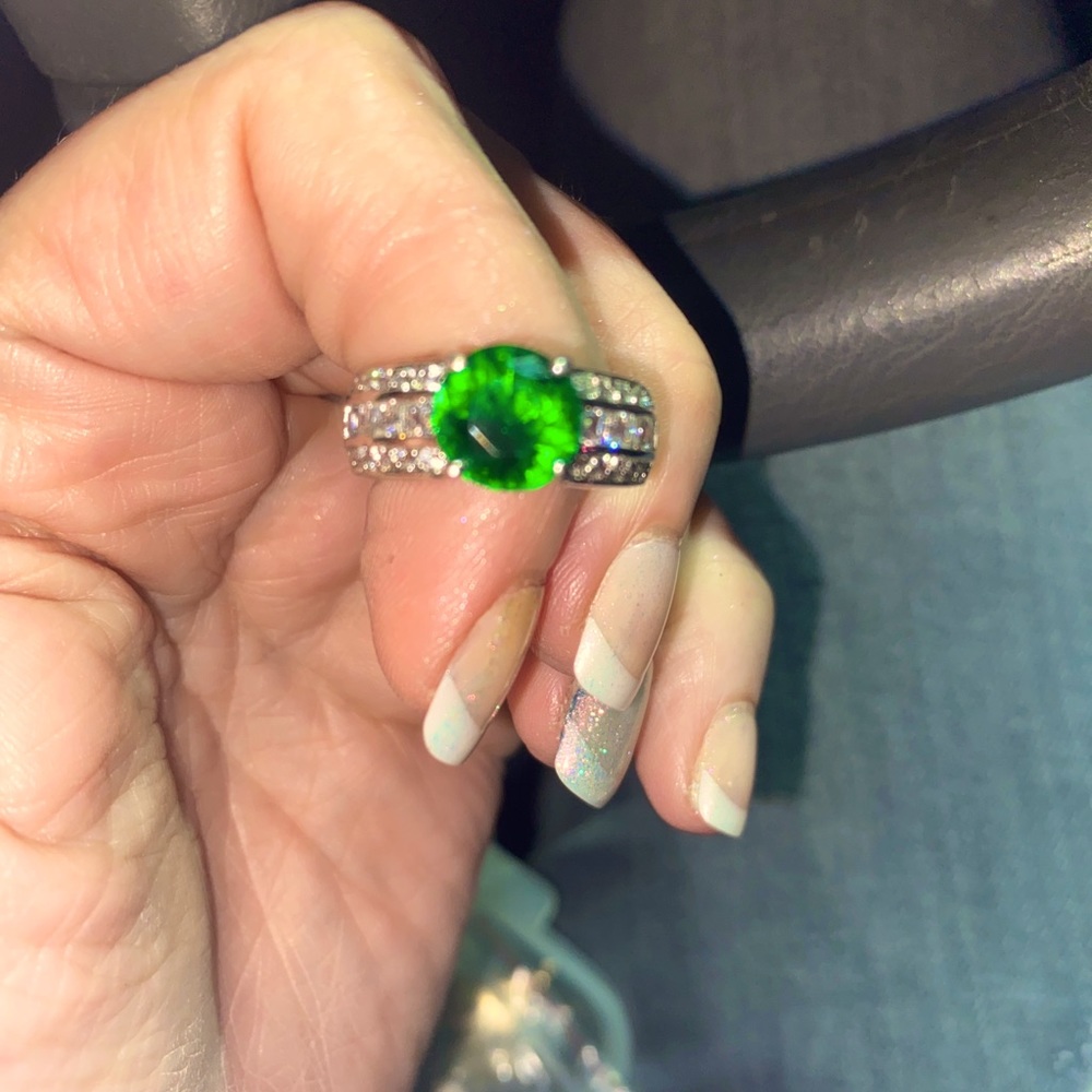 Eternity Band 1.90CT Created Emerald Size 6